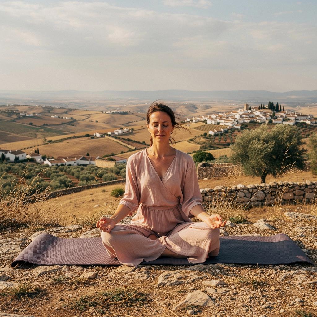Una persona estirándose hacia el cielo, simbolizando la energía y el comienzo del día.
